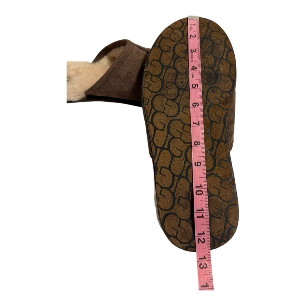 UGG Men's Scuff Slippers - Size 12 | Espresso Suede Colour | Sheepskin Lining - Picture 9 of 13